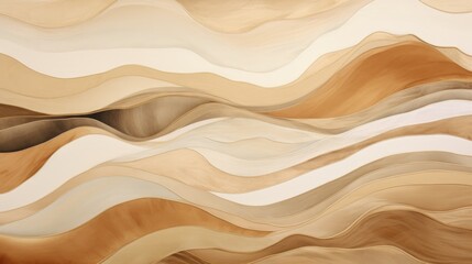 Brown beige soft color gradient watercolor wave abstract background. Wavy elegant modern template design. AI Illustration for cosmetics nature concept, backdrop, textile, banner.
