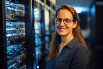 Server Room Sunshine: Female Network Administrator