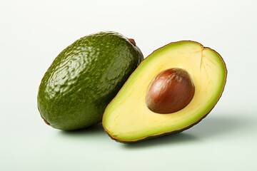 Halved avocado fruit with seed