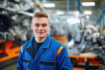 Crafting Quality: Professional Male in Bright Automotive Plant