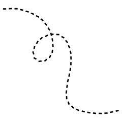 Doodle Curved Dash Line Icon, Dash SVG Line Art
