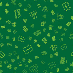 Set line School Bus, backpack and ABC blocks on seamless pattern. Vector