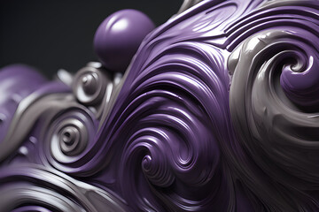Trending on ArtStation: Beautiful Purple and Warm Gray Paint Swirls by Sharp Focus Studio 