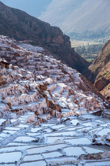 Views of the Maras Salt Flats, Peru. The Salinas de Maras are more than 6,000 salt ponds carved by the Incas. They have been in operation for over 500 years.