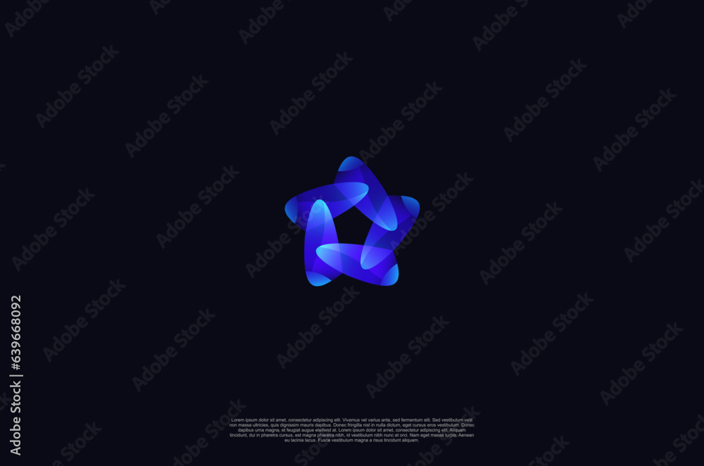 Poster abstract star flower geometric rotation movement design. vector illustration made of various overlap