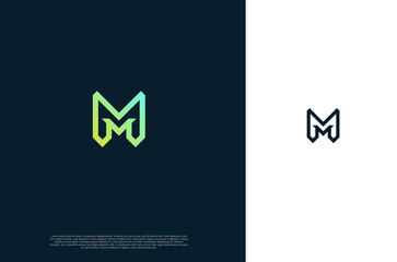 letter M Logo in two color variations identity design  Beautiful Logotype design for luxury company branding. Vector concept illustration