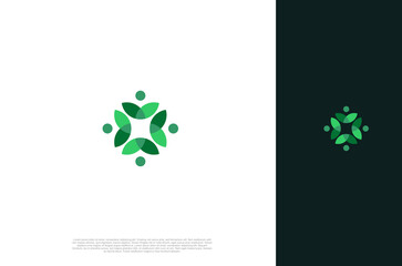Abstract symbol community togetherness People social connection icon, Vector illustration logo design template
