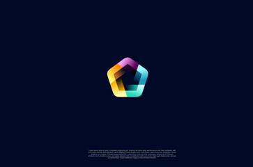 Abstract geometric cycle colorful logo. Vector illustration design template