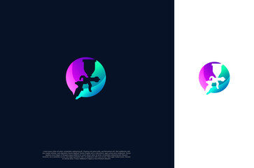 Painting logo with spray gun colorful design for Vehicle or art Concept, Vector illustration logo design template