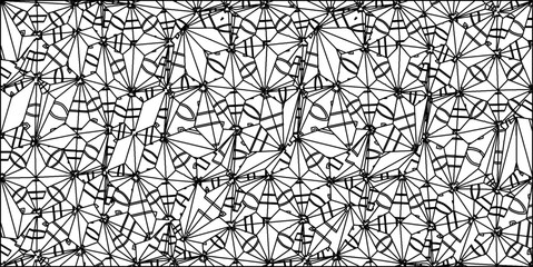 Vector pattern with symmetrical elements . Modern stylish abstract texture. Repeating geometric tiles from striped elements.Black and white pattern.