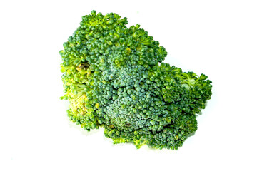 Delicious fresh broccoli isolated on a white background