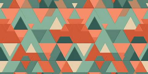 Terracotta and sage triangles seamless pattern. Concept: Earthy angular designs.