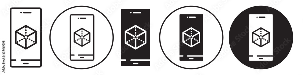 Poster ar icon. augmented and virtual reality vr symbol in flat outline style. vector set of futuristic sma