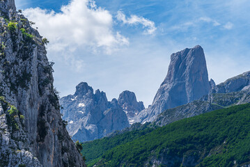 Picu Urriellu or Naranjo de Bulnes in the Picos de Europa, in the council of Cabrales, Asturias.