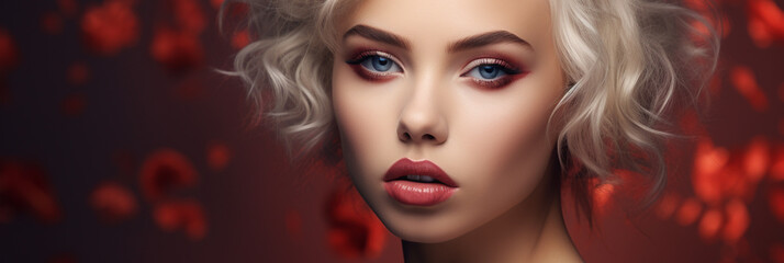 Beautiful female professional model, studio photoshoot style, generative ai