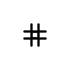 Hashtag icon. Simple style social media agency poster background symbol. Hashtag brand logo design element. Hashtag t-shirt printing. Vector for sticker.