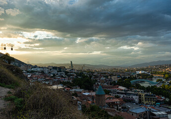 Old Tbilisi architecture in the evening time