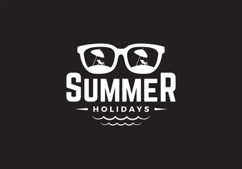 this is summer and beach logo design