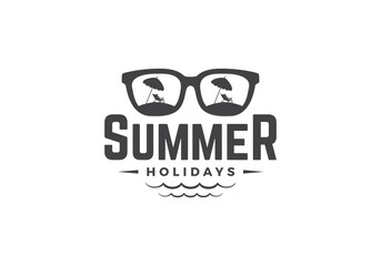 this is summer and beach logo design