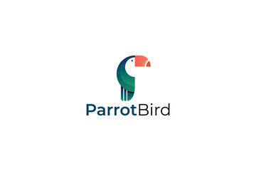 vector gradient parrot bird logo