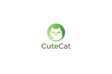 vector gradient cat logo design
