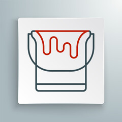 Line Paint bucket icon isolated on white background. Colorful outline concept. Vector