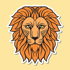 lion head hand drawn illustrations for stickers, logo, tattoo etc