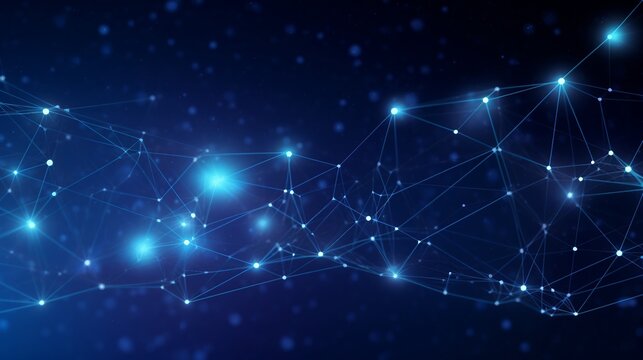 Abstract Blue Digital Complexity: Data Visualization and Science Background - Powered by Adobe