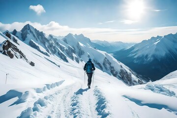 Fototapeta na wymiar skier in the mountains