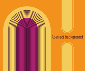 Abstract yellow-orange background with arches and geometric shapes