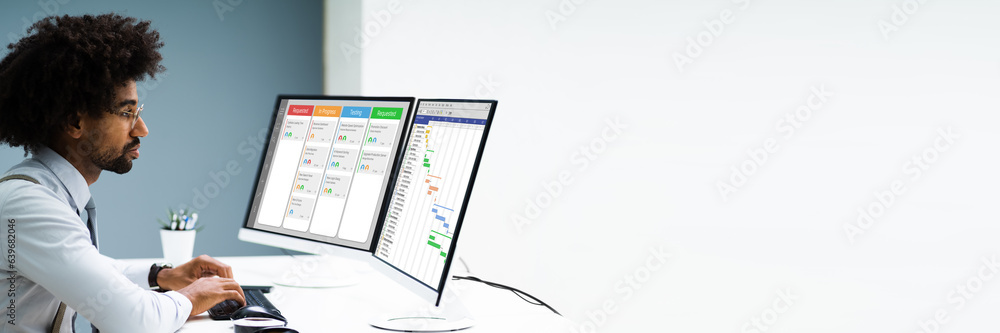 Poster Business Data Analyst Using Computer