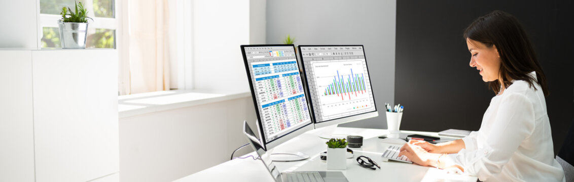 Analyst Women Looking At KPI Data