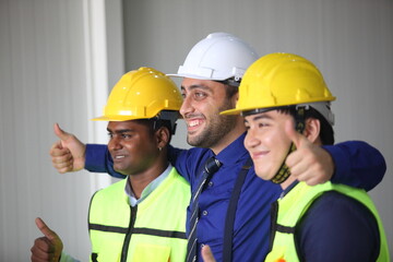 engineering team working on site