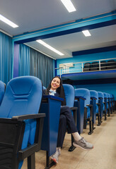 Faculty student sitting alone in the conference room