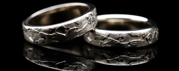 Wedding rings symbolize love and family. generative ai