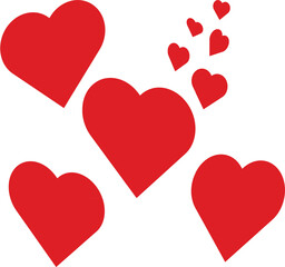 Red hearts set
