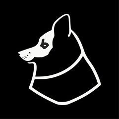 Dog flat 2D vector simple logo design 