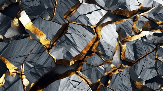 Black texture with crushing surface. Dark stone background. Wall destruction. Illustration for banner, poster, cover, brochure or presentation.