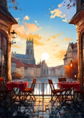 Foto op Canvas Travel Poster - Strasbourg city landscape in france © Valentin