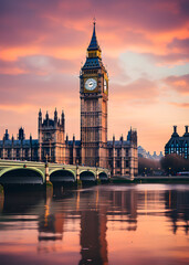 Fototapeta na wymiar Travel poster - Big Ben landscape in London