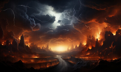 fire and lightning act of god background