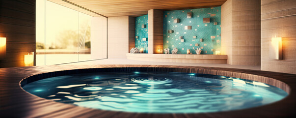 Hot tube in the relaxation centre. generative ai