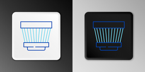 Line Car air filter icon isolated on grey background. Automobile repair service symbol. Colorful outline concept. Vector