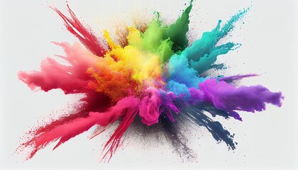Fototapeta na wymiar colorful paint powder explosion. Generative in ai
