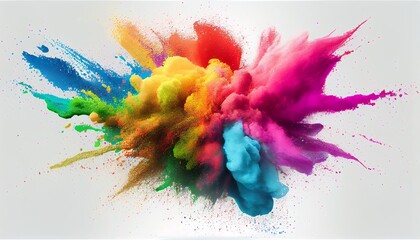 Fototapeta na wymiar colorful paint powder explosion. Generative in ai