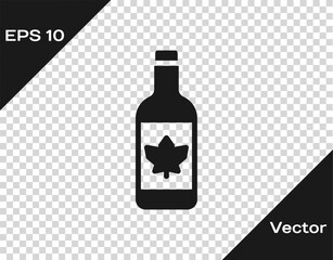 Black Beer bottle icon isolated on transparent background. Vector