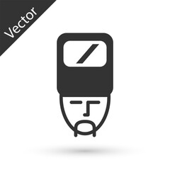 Grey Ukrainian cossack icon isolated on white background. Vector