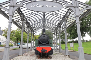 Locomotive Mallet, ancienne locomotive à vapeur, construite en 1913, village de Carhaix-Plouguer, département du Finistère, Bretagne, France