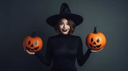Young woman in halloween costume