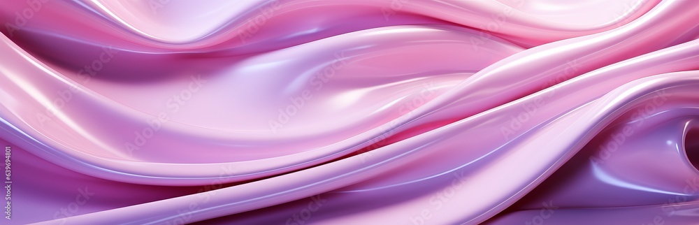 Poster 3d abstract background from holograms top view with pantone barbie pink color, banner with space for